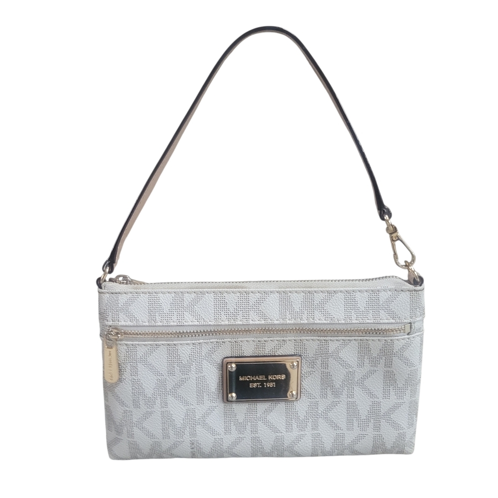 Michael Kors Monogram Small Vanilla Purse/Wristlet
